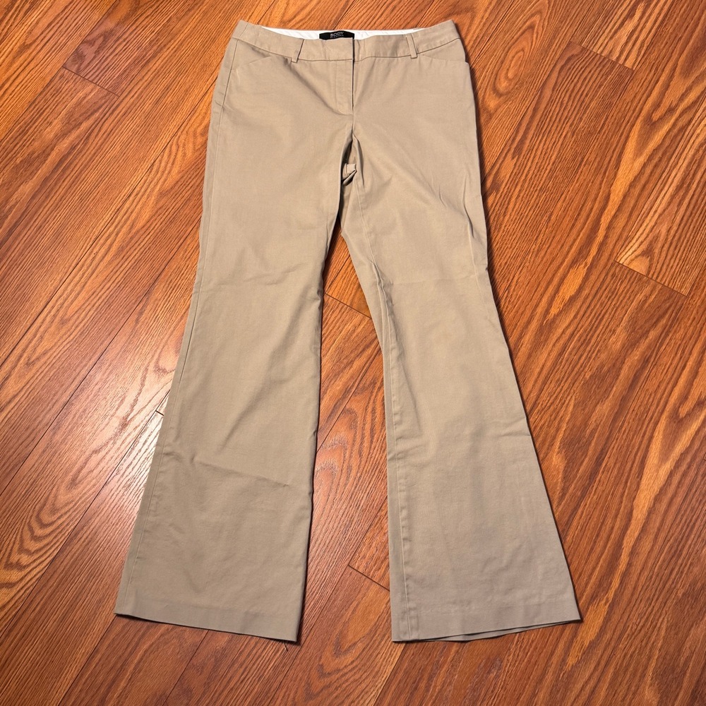 Body by Victoria Christie Fit Khaki Tan Bootcut Dress Pants Size 8 Stretch
